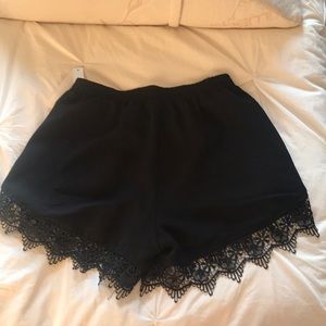 Aqua Black Lace Shorts